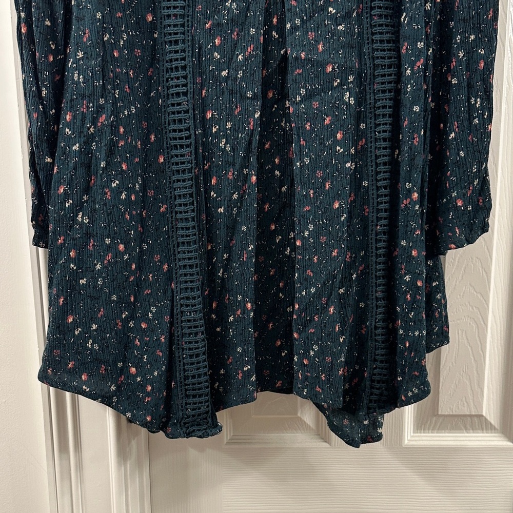 Knox Rose Dark Green Floral Long Sleeve Dress - Picture 5 of 6